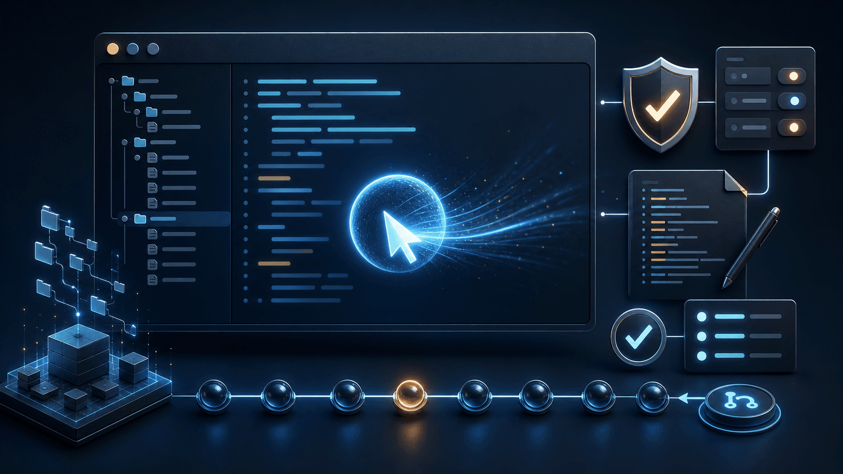 ترمینال Claude Code کنار فایل CLAUDE.md و نتیجه تست پروژه